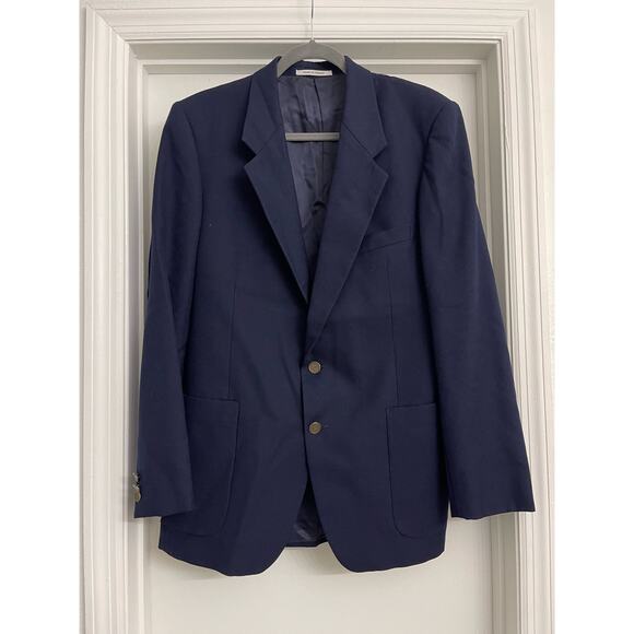 Yves Saint Laurent YSL Wool Blazer Sportcoat Professional Career Navy Fits M/L - Picture 1 of 9